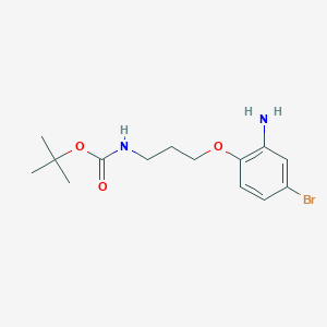molecular formula C14H21BrN2O3 B12084422 Tert-butyl (3-(2-amino-4-bromophenoxy)propyl)carbamate 