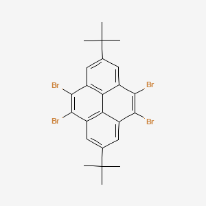 molecular formula C24H22Br4 B12084455 Pyrene, 4,5,9,10-tetrabromo-2,7-bis(1,1-dimethylethyl)- CAS No. 76466-34-7