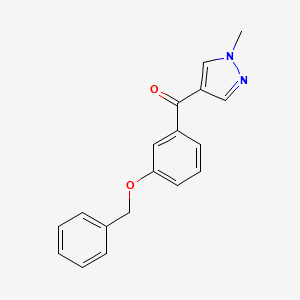 molecular formula C18H16N2O2 B12084475 (3-(Benzyloxy)phenyl)(1-methyl-1H-pyrazol-4-yl)methanone 