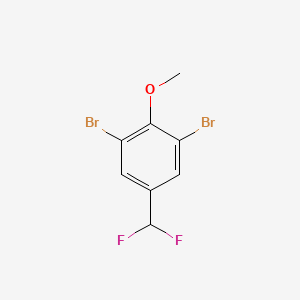 molecular formula C8H6Br2F2O B12084492 1,3-Dibromo-5-(difluoromethyl)-2-methoxybenzene 