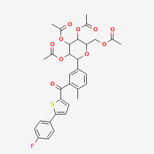 molecular formula C32H31FO10S B12084561 [5-(4-Fluorophenyl)-2-thienyl][2-methyl-5-(2,3,4,6-tetra-O-acetyl-beta-D-glucopyranosyl)phenyl]-methanone 
