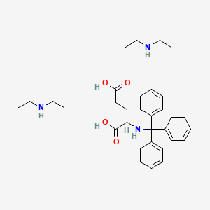 molecular formula C32H45N3O4 B12084571 N-ethylethanamine;2-(tritylamino)pentanedioic acid 