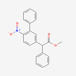 molecular formula C21H17NO4 B12084607 Methyl 2-(6-nitro-[1,1'-biphenyl]-3-yl)-2-phenylacetate 