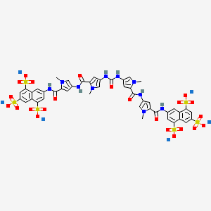 molecular formula C45H34N10Na6O23S6 B1208462 7,7'-(Carbonyl-bis-(imino-N-methyl-4,2-pyrrolcarbonylimino(N-methyl-4,2-pyrrol)carbonylimino))-bis(1,3,5-naphthalenetrisulfonic acid) CAS No. 154755-58-5