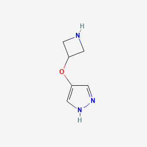 molecular formula C6H9N3O B12084626 4-(Azetidin-3-yloxy)-1H-pyrazole 