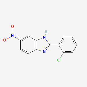 molecular formula C13H8ClN3O2 B12084674 2-(2-Chlorophenyl)-5-nitro-1H-benzo[d]imidazole 