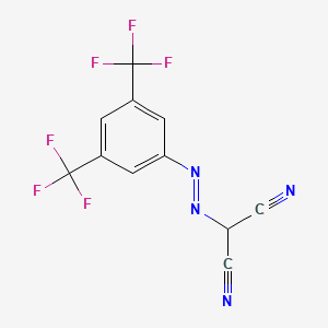 molecular formula C11H4F6N4 B12084690 Propanedinitrile, 2-[2-[3,5-bis(trifluoromethyl)phenyl]diazenyl]- CAS No. 886761-88-2