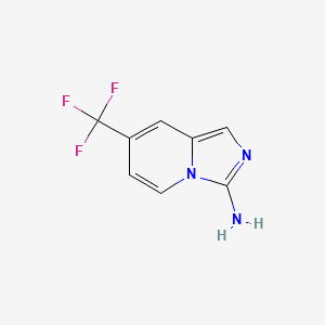 molecular formula C8H6F3N3 B12084723 7-(Trifluoromethyl)imidazo[1,5-a]pyridin-3-amine CAS No. 1005514-81-7
