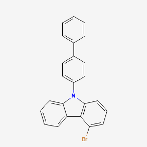 molecular formula C24H16BrN B12084807 9H-Carbazole, 9-[1,1'-biphenyl]-4-yl-4-bromo- CAS No. 1097884-38-2