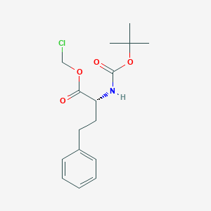 molecular formula C16H22ClNO4 B12084809 Chloromethyl (2R)-2-{[(tert-butoxy)carbonyl]amino}-4-phenylbutanoate 