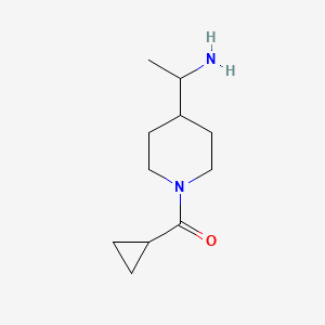 molecular formula C11H20N2O B12084890 1-(1-Cyclopropanecarbonylpiperidin-4-yl)ethan-1-amine 