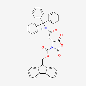 molecular formula C39H30N2O6 B12084898 (S)-(9H-Fluoren-9-yl)methyl 2,5-dioxo-4-(2-oxo-2-(tritylamino)ethyl)oxazolidine-3-carboxylate 