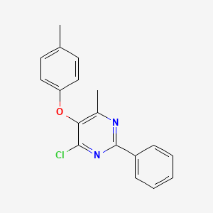 molecular formula C18H15ClN2O B12084903 4-Chloro-6-methyl-5-(4-methylphenoxy)-2-phenylpyrimidine CAS No. 680217-68-9