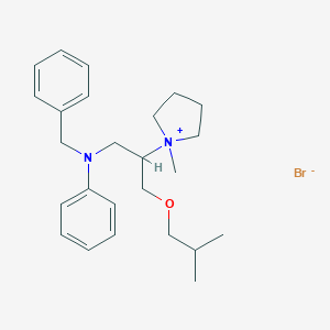 molecular formula C25H37BrN2O B012085 Pyrrolidinium, 1-methyl-1-(1-((2-methylpropoxy)methyl)-2-(phenyl(phenylmethyl)amino)ethyl)-, bromide CAS No. 103424-99-3