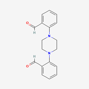 molecular formula C18H18N2O2 B12085001 Benzaldehyde, 2,2'-(1,4-piperazinediyl)bis- CAS No. 112253-19-7