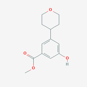 molecular formula C13H16O4 B12085007 Methyl 3-hydroxy-5-(tetrahydro-2H-pyran-4-yl)benzoate 