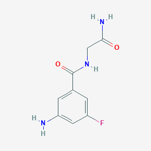 molecular formula C9H10FN3O2 B12085178 2-[(3-Amino-5-fluorophenyl)formamido]acetamide 