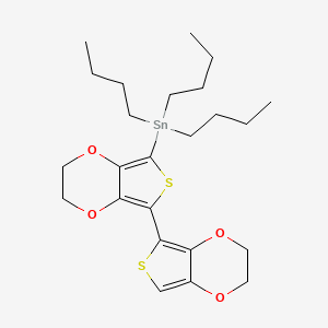 molecular formula C24H36O4S2Sn B12085184 Tributyl(2,2',3,3'-tetrahydro-[5,5'-bithieno[3,4-b][1,4]dioxin]-7-yl)stannane 
