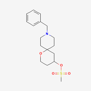 molecular formula C17H25NO4S B12085207 9-Benzyl-1-oxa-9-azaspiro[5.5]undecan-4-yl methanesulfonate CAS No. 503551-94-8