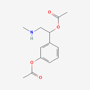 molecular formula C13H17NO4 B12085302 BENZYL ALCOHOL, m-HYDROXY-alpha-((METHYLAMINO)METHYL)-, DIACETATE CAS No. 63991-22-0