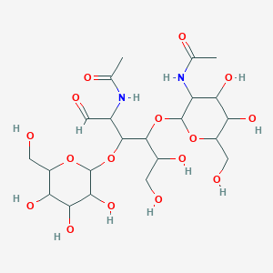 molecular formula C22H38N2O16 B12085407 N-[2-[5-acetamido-1,2-dihydroxy-6-oxo-4-[3,4,5-trihydroxy-6-(hydroxymethyl)oxan-2-yl]oxyhexan-3-yl]oxy-4,5-dihydroxy-6-(hydroxymethyl)oxan-3-yl]acetamide 