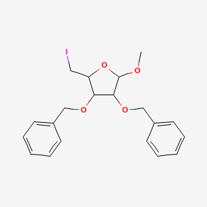 molecular formula C20H23IO4 B12085441 (2S,3R,4R)-3,4-Bis(benzyloxy)-2-(iodomethyl)-5-methoxyoxolane 