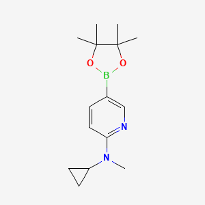 molecular formula C15H23BN2O2 B12085448 N-cyclopropyl-N-methyl-5-(4,4,5,5-tetramethyl-1,3,2-dioxaborolan-2-yl)pyridin-2-amine 