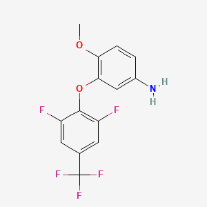 molecular formula C14H10F5NO2 B12085478 3-[2,6-Difluoro-4-(trifluoromethyl)phenoxy]-4-methoxyaniline 