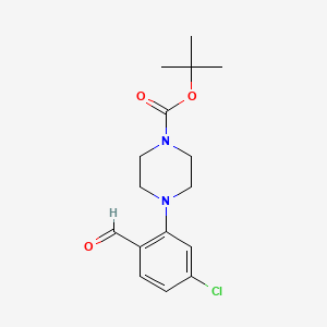 molecular formula C16H21ClN2O3 B12085510 Tert-butyl 4-(5-chloro-2-formylphenyl)piperazine-1-carboxylate 