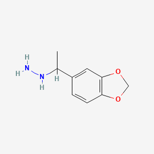 molecular formula C9H12N2O2 B12085524 Hydrazine, [1-(1,3-benzodioxol-5-yl)ethyl]- 