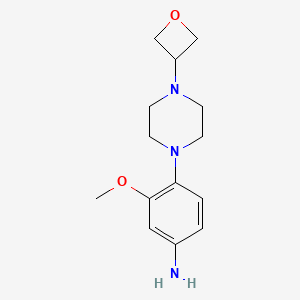 molecular formula C14H21N3O2 B12085547 3-Methoxy-4-(4-(oxetan-3-yl)piperazin-1-yl)aniline 