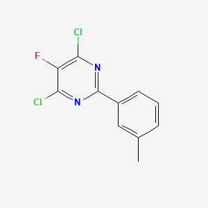 molecular formula C11H7Cl2FN2 B12085576 4,6-Dichloro-5-fluoro-2-(m-tolyl)pyrimidine 