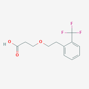 molecular formula C12H13F3O3 B12085583 Propanoic acid, 3-[2-[2-(trifluoromethyl)phenyl]ethoxy]- 