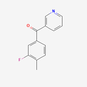 molecular formula C13H10FNO B12085777 3-(3-Fluoro-4-methylbenzoyl)pyridine 