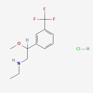 molecular formula C12H17ClF3NO B1208588 N-Ethyl-beta-methoxy-m-trifluoromethylphenethylamine hydrochloride CAS No. 15235-28-6