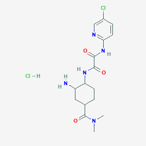 molecular formula C16H23Cl2N5O3 B12085881 N-[2-amino-4-(dimethylcarbamoyl)cyclohexyl]-N'-(5-chloropyridin-2-yl)oxamide;hydrochloride 