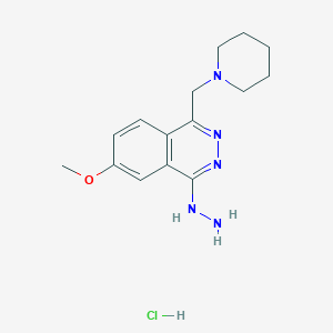 molecular formula C15H22ClN5O B1208589 4-HYDRAZINYL-6-METHOXY-1-(PIPERIDIN-1-YLMETHYL)PHTHALAZINE HYDROCHLORIDE CAS No. 71065-12-8