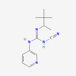 molecular formula C13H19N5 B1208597 2-Cyano-3-(3-pyridyl)-1-(1,2,2-trimethylpropyl)guanidine CAS No. 60560-07-8
