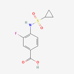 molecular formula C10H10FNO4S B12086029 4-Cyclopropanesulfonamido-3-fluorobenzoic acid 