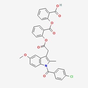 molecular formula C33H24ClNO8 B1208605 1H-Indole-3-acetic acid, 1-(4-chlorobenzoyl)-5-methoxy-2-methyl-, 2-[(2-carboxyphenoxy)carbonyl]phenyl ester CAS No. 86811-46-3
