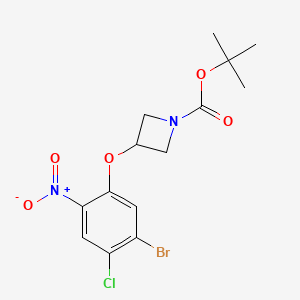 molecular formula C14H16BrClN2O5 B12086056 tert-Butyl 3-(5-Bromo-4-chloro-2-nitrophenoxy)azetidine-1-carboxylate 