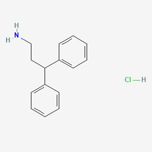 molecular formula C15H18ClN B1208606 1-Propylamine, 3,3-diphenyl-, hydrochloride CAS No. 1019-05-2