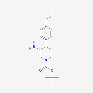 molecular formula C19H30N2O2 B12086062 Tert-butyl 3-amino-4-(4-propylphenyl)piperidine-1-carboxylate 