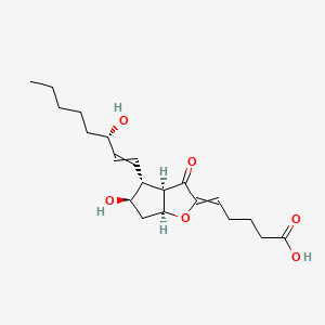 molecular formula C20H30O6 B1208607 5-[(3aR,4R,5R,6aS)-5-hydroxy-4-[(3S)-3-hydroxyoct-1-enyl]-3-oxo-4,5,6,6a-tetrahydro-3aH-cyclopenta[b]furan-2-ylidene]pentanoic acid 