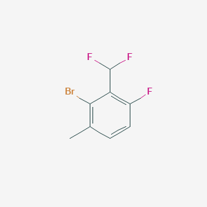 molecular formula C8H6BrF3 B12086071 3-Bromo-2-(difluoromethyl)-1-fluoro-4-methyl-benzene 