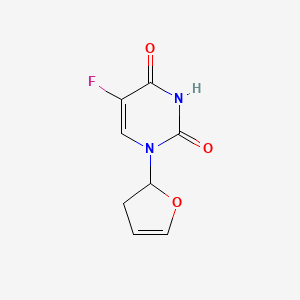 molecular formula C8H7FN2O3 B1208616 2,4(1H,3H)-Pyrimidinedione, 1-(2,3-dihydro-2-furanyl)-5-fluoro- CAS No. 68723-23-9