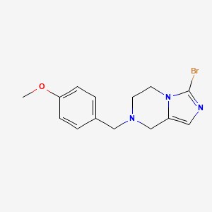 molecular formula C14H16BrN3O B12086193 3-Bromo-7-(4-methoxybenzyl)-5,6,7,8-tetrahydroimidazo[1,5-a]pyrazine CAS No. 1075728-85-6