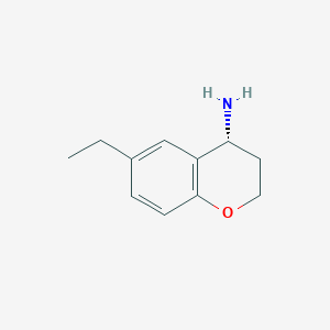 molecular formula C11H15NO B12086377 (R)-6-Ethylchroman-4-amine 