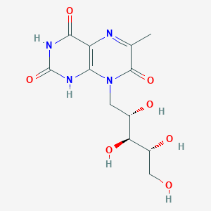 molecular formula C12H16N4O7 B1208643 1-deoxy-1-(7-hydroxy-6-methyl-2,4-dioxo-3,4-dihydropteridin-8(2H)-yl)-D-ribitol 