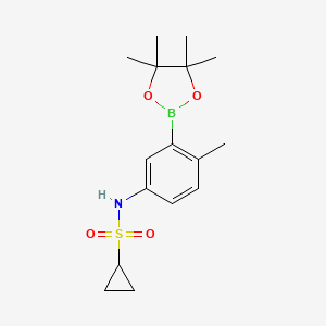 molecular formula C16H24BNO4S B12086442 N-[4-methyl-3-(tetramethyl-1,3,2-dioxaborolan-2-yl)phenyl]cyclopropanesulfonamide 